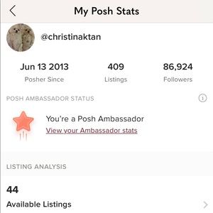 Posh Ambassador & Five Star Top rated seller